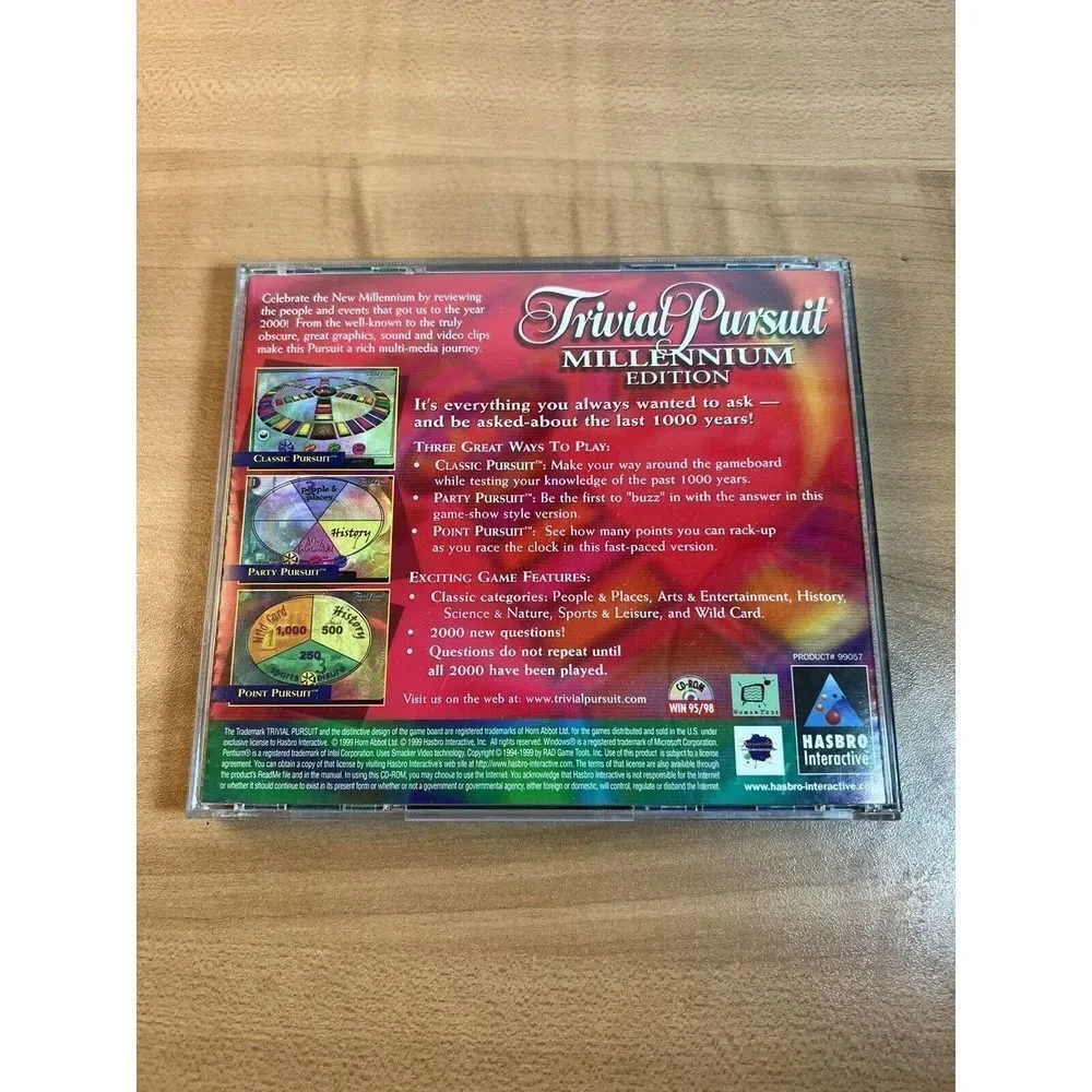 Trivial Pursuit Millennium Edition Hasbro Interactive WIN 95/98 CD ROM 1999